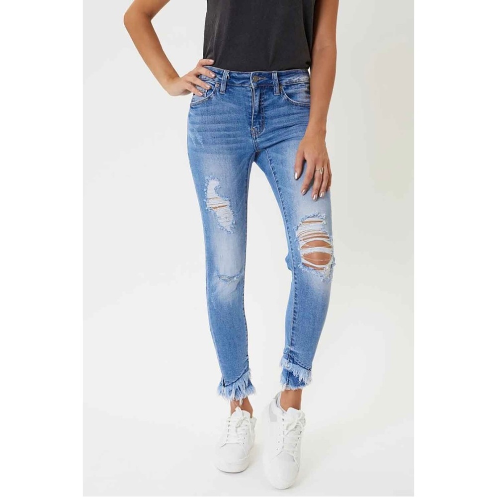KanCan Distressed Ankle Skinny Jeans